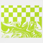 Cheques en Swirls in Lime Groen en Wit Fleece Deken (Voorkant (Horizontaal))