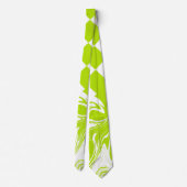 Cheques en Swirls in Lime Groen en Wit Stropdas (Achterkant)