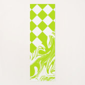 Cheques en Swirls in Lime Groen en Wit Yogamat (Voorkant)