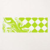 Cheques en Swirls in Lime Groen en Wit Yogamat (Voorkant (horizontaal))