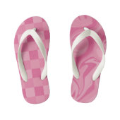 Cheques en Swirls - Roze Kinder Teenslippers (Voetbed)