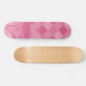 Cheques en Swirls - Roze Persoonlijk Skateboard (Horizontaal)