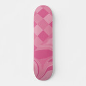 Cheques en Swirls - Roze Persoonlijk Skateboard (Voorkant)