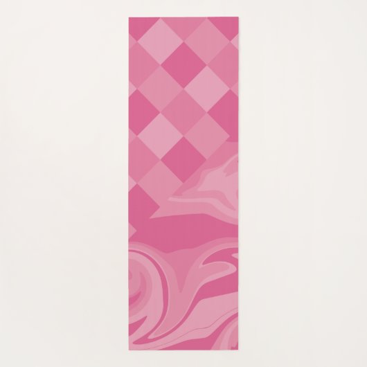 Cheques en Swirls - Roze Yogamat (Achterkant)