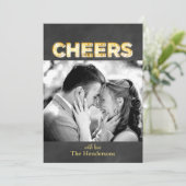 Cheques op Chalkboard Holiday Photo Card Label Sha Feestdagenkaart (Staand voorkant)