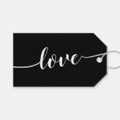 Cheques Simple Black Love Cadeaulabel (Voorkant (Horizontaal))