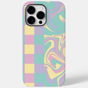 Cheques & Swirls Pastel Roze, Geel, Paars en groen Case-Mate iPhone 14 Pro Max Hoesje
