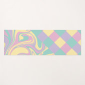 Cheques & Swirls Pastel Roze, Geel, Paars en groen Yogamat (Voorkant (horizontaal))