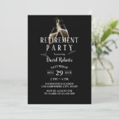 Cheques to Retirement Champagne Toast Elegant Blac Kaart (Staand voorkant)