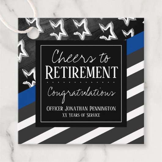 Cheques to Retirement Police Officer Bedankjes Labels (Voorkant)