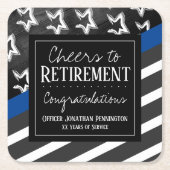 Cheques to Retirement Police Officer Kartonnen Onderzetters (Voorkant)