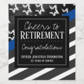 Cheques to Retirement Police Officer Wijn Etiket (Enkel label)