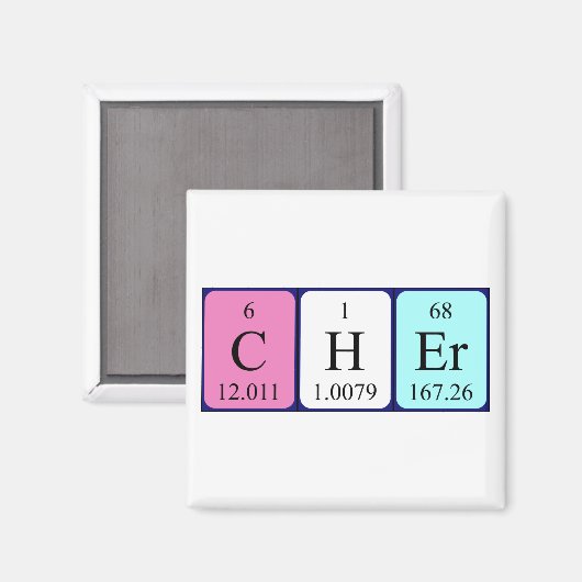 Cher periodiek table name magnet (Voorkant / Achterkant)