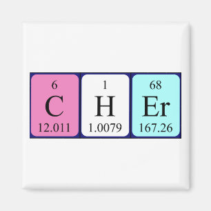 Cher periodiek table name magnet