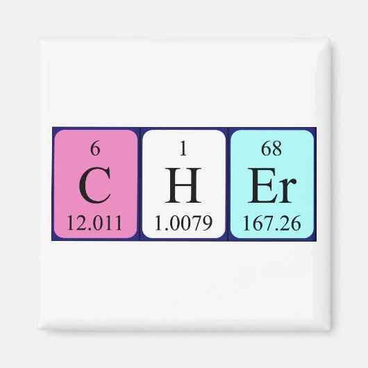 Cher periodiek table name magnet (Voorkant)