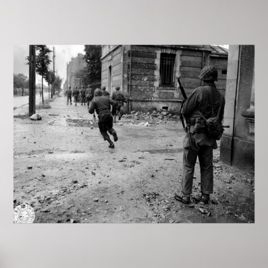 Cherbourg France U.S. Street Fighting World War II Poster (Voorkant)