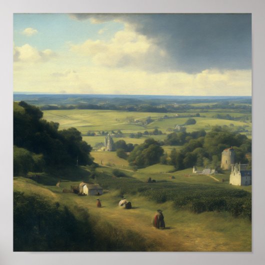 Cherbourg landschap, de jaren 1850 poster (Voorkant)