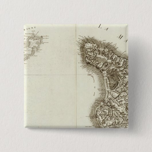 Cherbourg Vierkante Button 5,1 Cm (Voorkant)