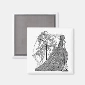 Cherie Amour  Fantasy Art Square Magnet (Voorkant / Achterkant)