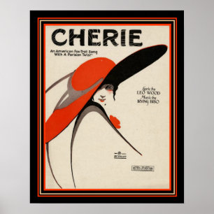 "Cherie" Deco Foxtrot Sheet Music 16 x 20 afdrukke Poster