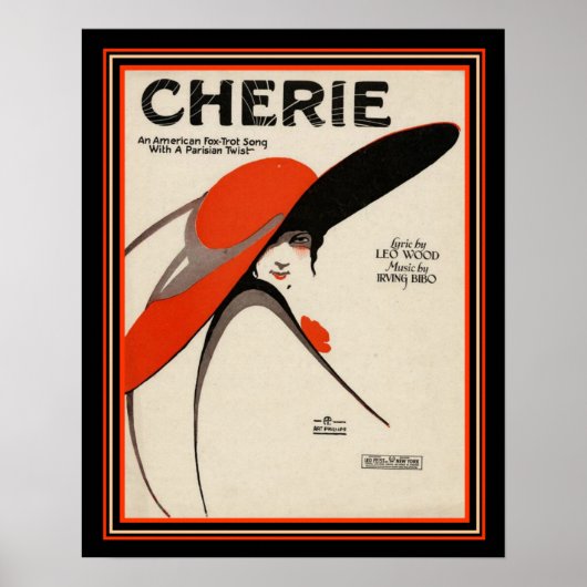"Cherie" Deco Foxtrot Sheet Music 16 x 20 afdrukke Poster (Voorkant)