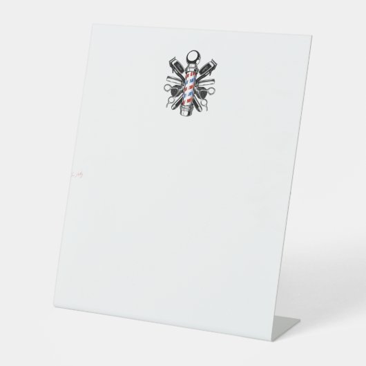 Cherie Huntley Het Barber Collectie Reclamebord Met Voetstuk (Voorkant)