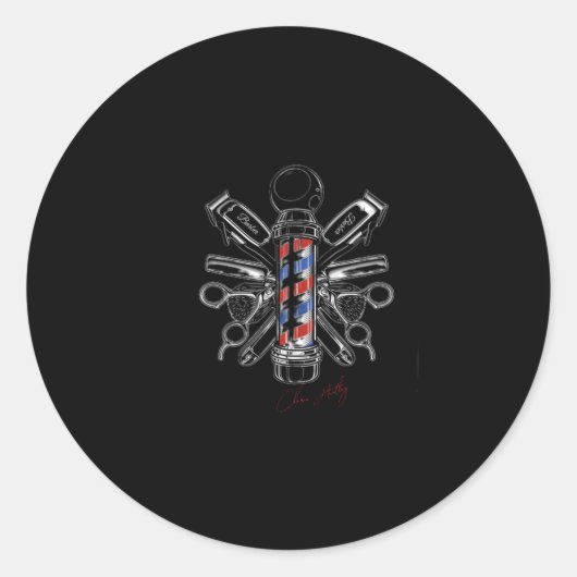 Cherie Huntley Het Barber Collectie Ronde Sticker (Voorkant)