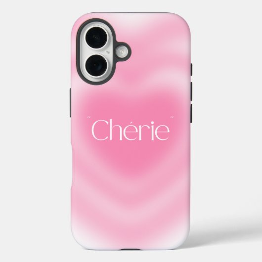 Cherie Pink Heart Iphone Case | Roze esthetiek (Achterkant)