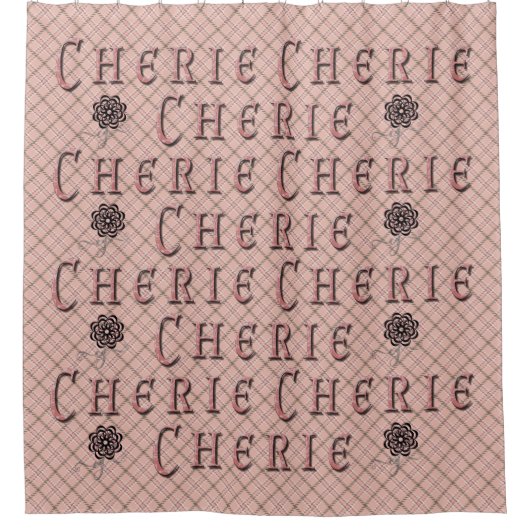 Cherie with monogram badge douchegordijn (Voorkant)