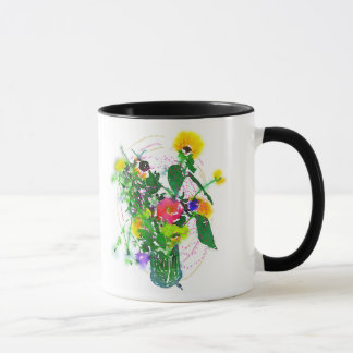 Cherie's Garden Black 11 oz Combo Mug Mok