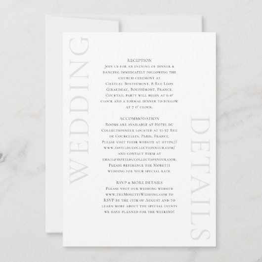 Cherise Elegant Simple katholieke Wedding Invitati Kaart (Achterkant)