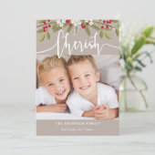Cherish Christmas Holiday Twee-fotokaart Feestdagenkaart (Staand voorkant)