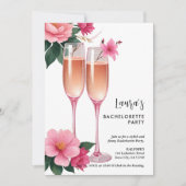 Cherish Cute Floral Champagne Flutes Bachelorette Kaart (Voorkant)