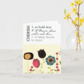 Cherish definition (blanco kaart 4"x5.6" (Gele Bloem)