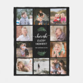Cherish each Moment Photo Collage Black Fleece Deken (Voorkant)
