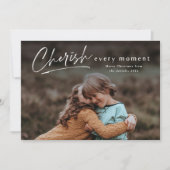 Cherish each Moment Script Photo Merry Kerstmis Kaart (Voorkant)