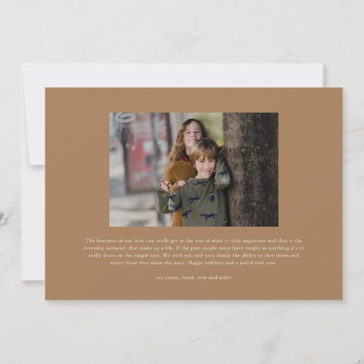 Cherish each Moment Script Photo Merry Kerstmis Kaart (Achterkant)