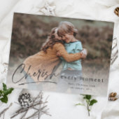 Cherish each Moment Script Photo Merry Kerstmis Kaart