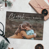 Cherish each Moment Script Photo Merry Kerstmis Kaart