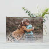 Cherish each Moment Script Photo Merry Kerstmis Kaart (Staand voorkant)