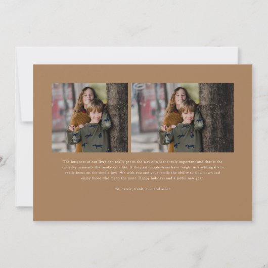 Cherish each Moment Script Photo Merry Kerstmis Kaart (Achterkant)