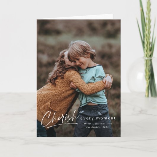 Cherish elk moment 2 foto Holiday Kerstmis Feestdagen Kaart (Voorkant)