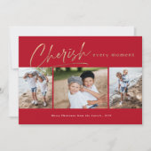 Cherish Elke Moment 3 foto Feestdagenkaart (Voorkant)