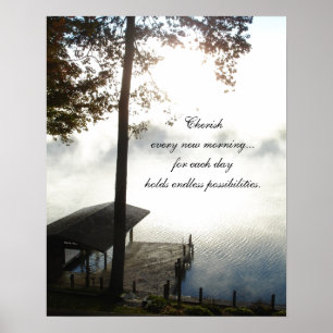 Cherish Elke ochtend - Foggy Lake Poster