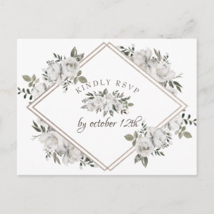  Cherish Floral Diamond Meal Choice RSVP Uitnodiging Briefkaart