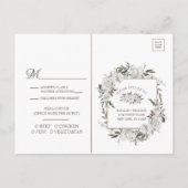 Cherish Floral Diamond Meal Choice RSVP Uitnodiging Briefkaart (Achterkant)
