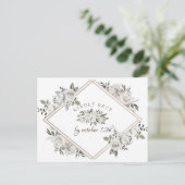 Cherish Floral Diamond Meal Choice RSVP Uitnodiging Briefkaart (Staand voorkant)