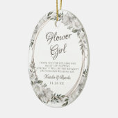  Cherish Floral Naar de Bloemenmeisje Quote Keramisch Ornament (Links)