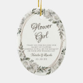  Cherish Floral Naar de Bloemenmeisje Quote Keramisch Ornament (Achterkant)