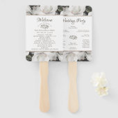  Cherish Floral Wedding Ceremony Programma Handwaaier (Voorkant en achterkant)